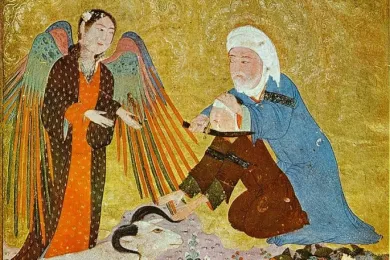 Жертвоприношение Ибрахима. «Тимуридская антология», Шираз, 1410—1411 гг. Музей Галуста Гюльбенкяна, Лиссабон
