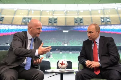 Встреча Владимира Путина с Президентом ФИФА