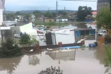 Сильное наводнение в городе Уссурийск