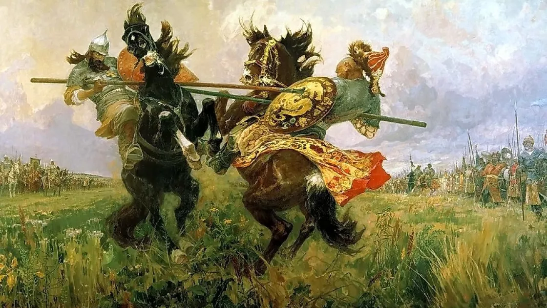 Поединок Пересвета с Челубеем. Авилов поединок на Куликовом поле. Куликово поле Челубей и Пересвет. Победу на куликовом поле одержал. Поединок Пересвета с Челубеем. Авилов поединок на Куликовом поле. Куликово поле Челубей и Пересвет.
