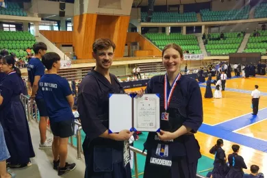Сахалинка София Лиходиенко завоевала серебро турнира по кендо в Корее
