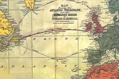 Введен в эксплуатацию первый трансатлантический телефонный кабель TAT-1